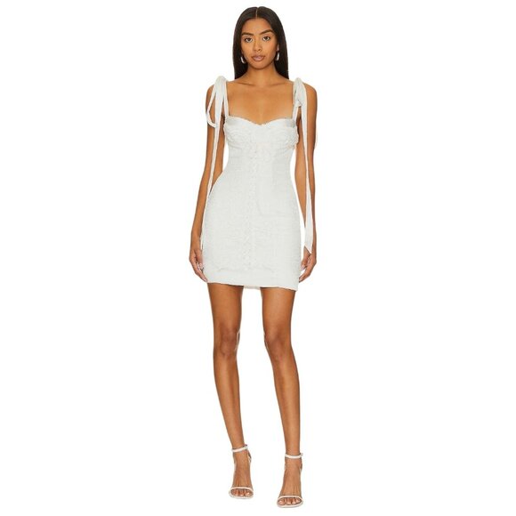 For Love & Lemons Zahra Mini Dress in White Medium New Womens Party - Picture 2 of 15
